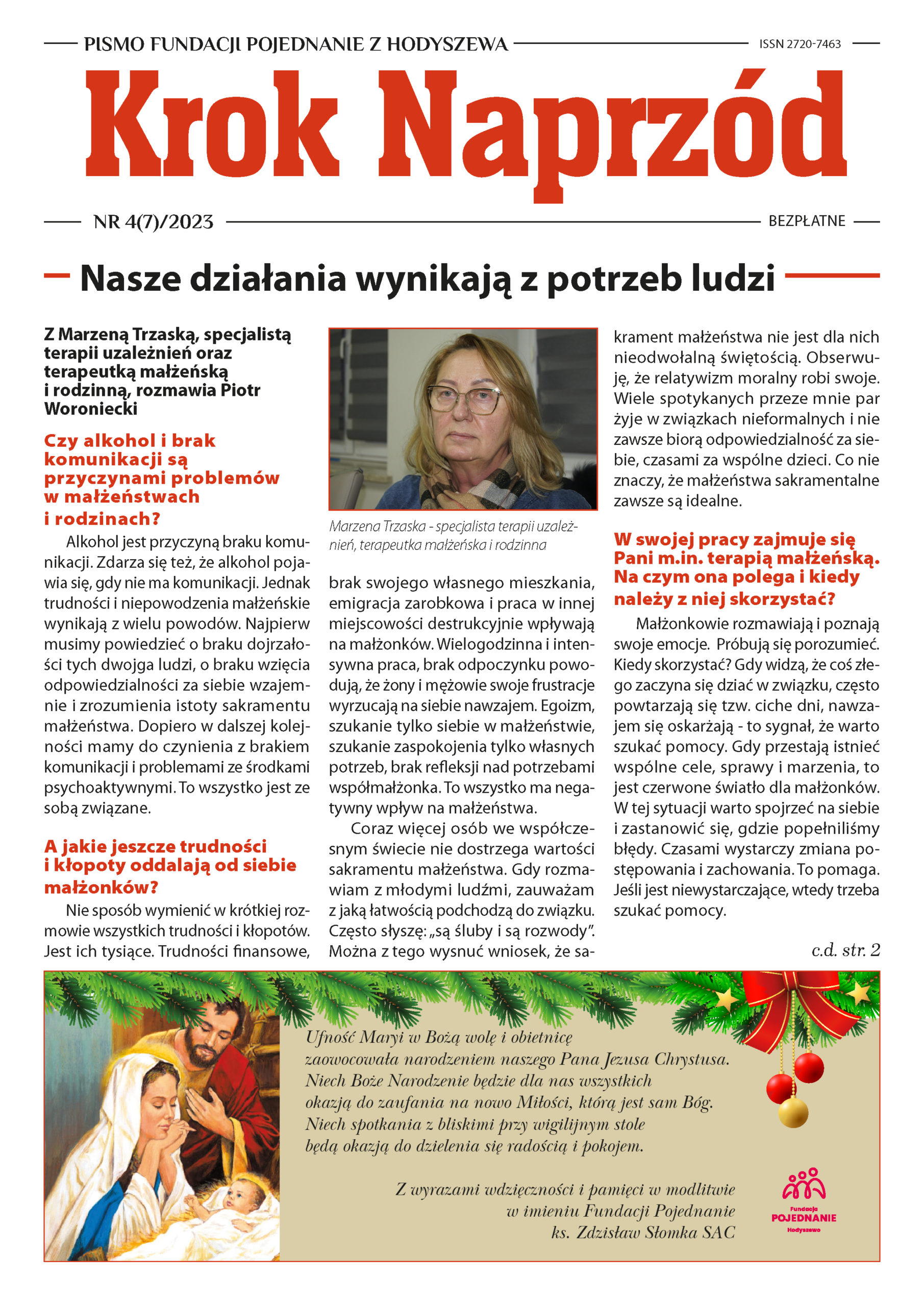 Plakat z czasopismem „Krok Naprzód”.
