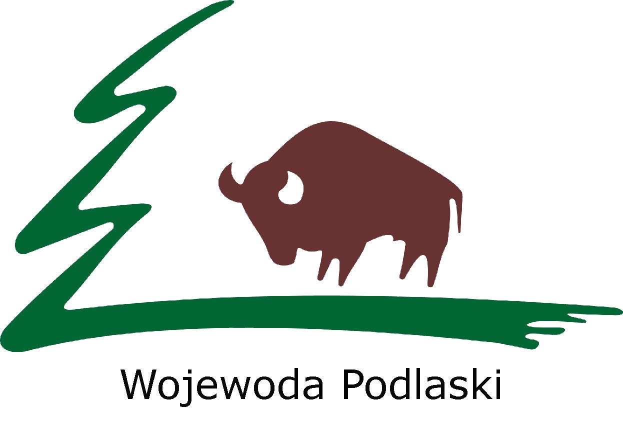 Plakat przedstawiający bufora na tle zielonej wstęgi z napisem „Wojewoda Podlaski”. Wpis ten jest elementem wsparcia Wojewody Podlaskiego dla projektu Fundacji Pojednanie.