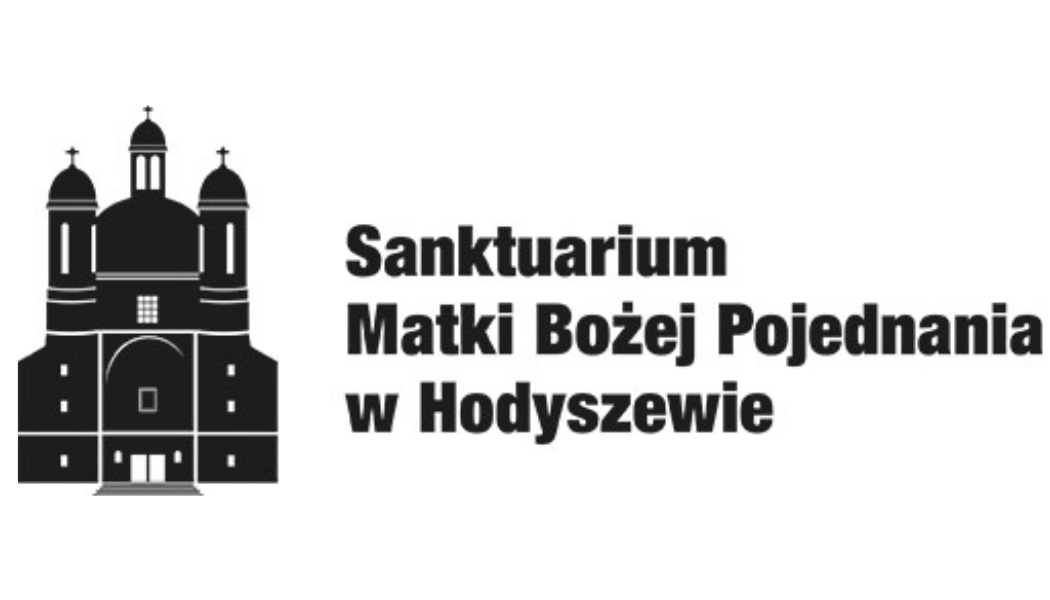 Plakat informujący o Sanktuarium Matki Bożej Pojednania w Hodyszewie. Na pliku widnieje ilustracja kościoła oraz napis: "Sanctuarium Matki Bożej Pojednania w Hodyszewie".